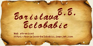 Borislava Belobabić vizit kartica